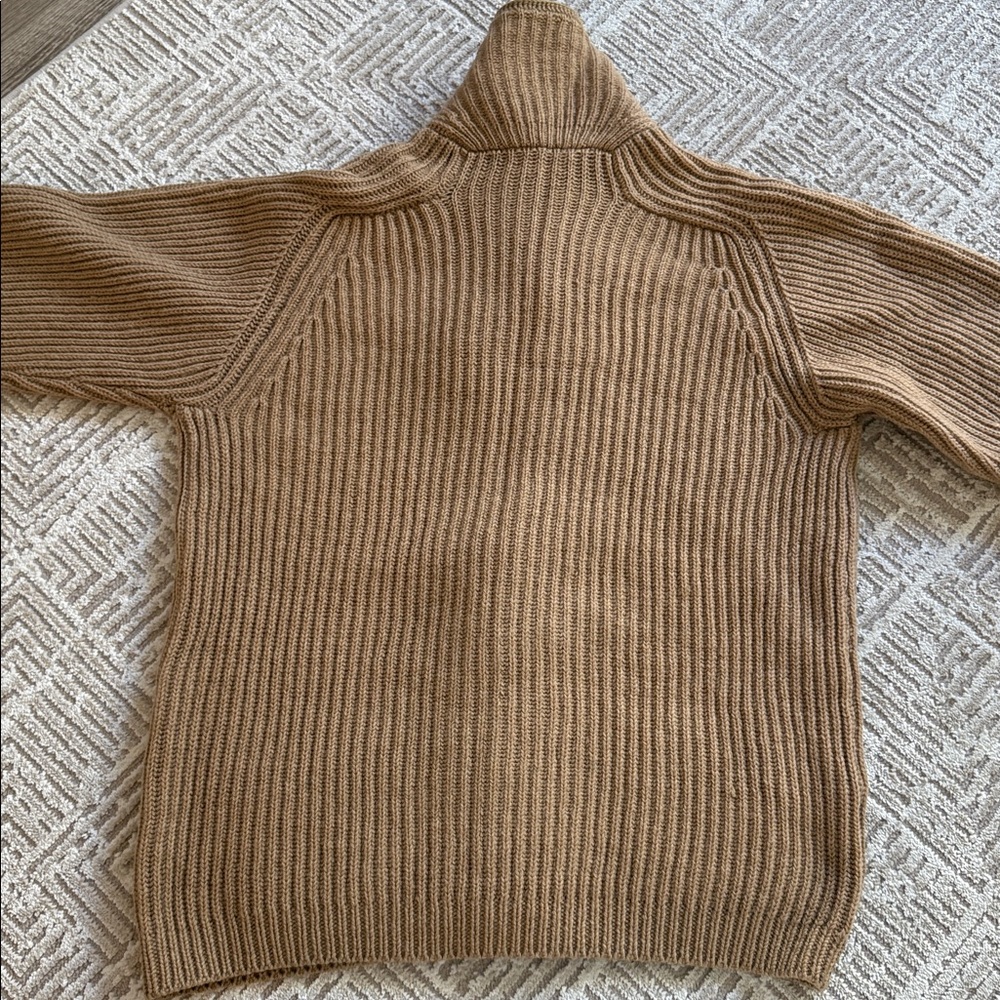 Burberry Vintage Shawl Collar Chunky Cardigan Tan Wool Blend Sweater - Picture 2 of 9